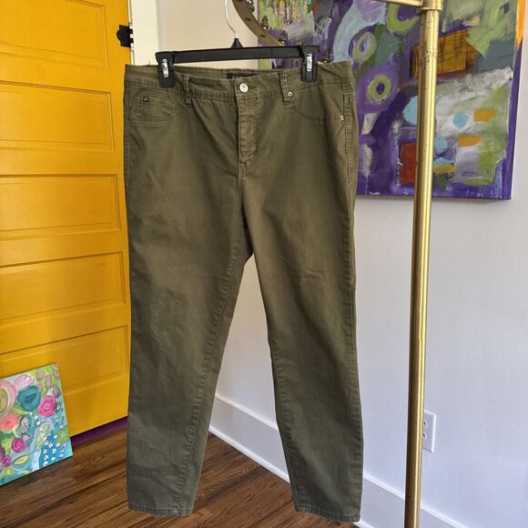 Curve Appeal Jeans Womens High Rise Stretch Green Comfort Minimalist Jegging - Picture 1 of 6